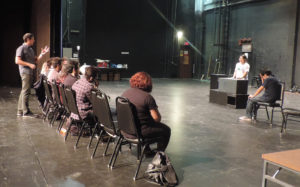 Greg Foro, far left, instructs "The Principles of Directing" course. PHOTO BY ANALESE NAJERA