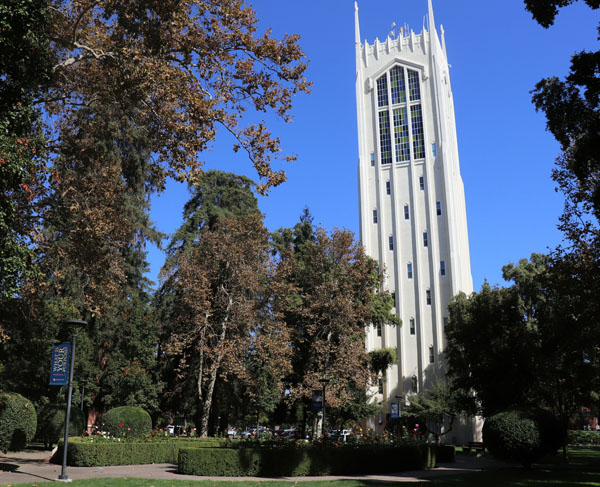 University of the Pacific's infamous Burns tower.