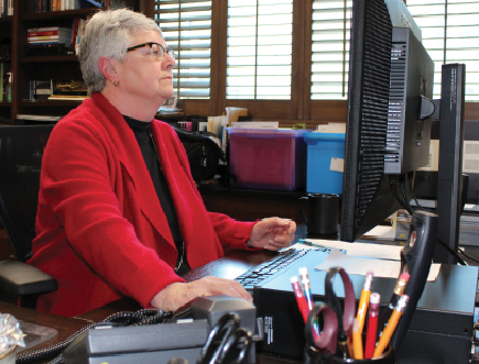 President and Superintendent Dr. Kathy Hart in her office in late January. Photo by Vivienne Aguilar