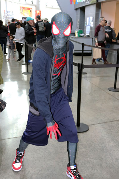Barry Tisdale dressed as Miles Moralis the newest Spiderman from “Into the Spiderverse.” Photo by Jasmine Gonzalez.