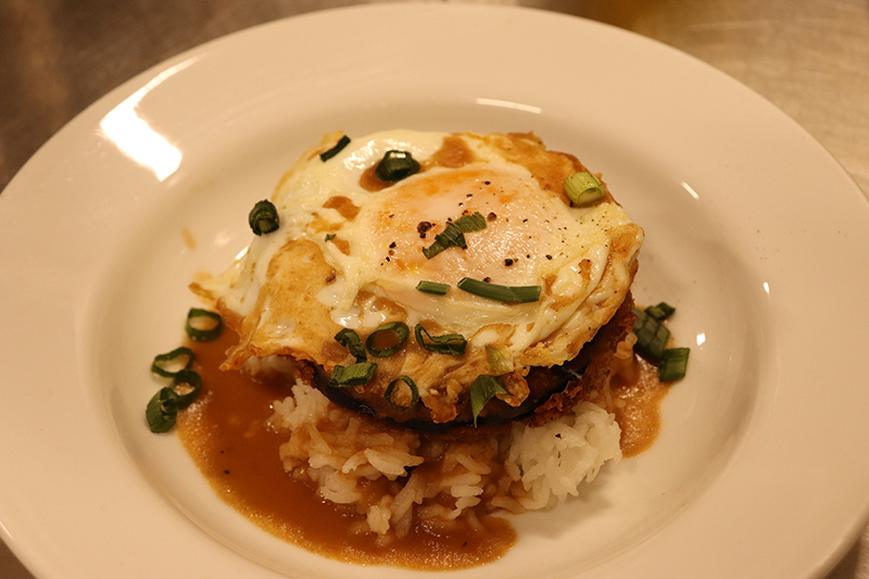 Loco Moco prepared by Delta College Culinary Arts students