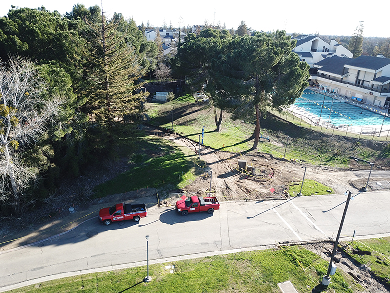 The Path of Travel project is seen from above on Feb. 4. Aerial Photo by Maria Abugarade Rayo and Vivienne Aguilar