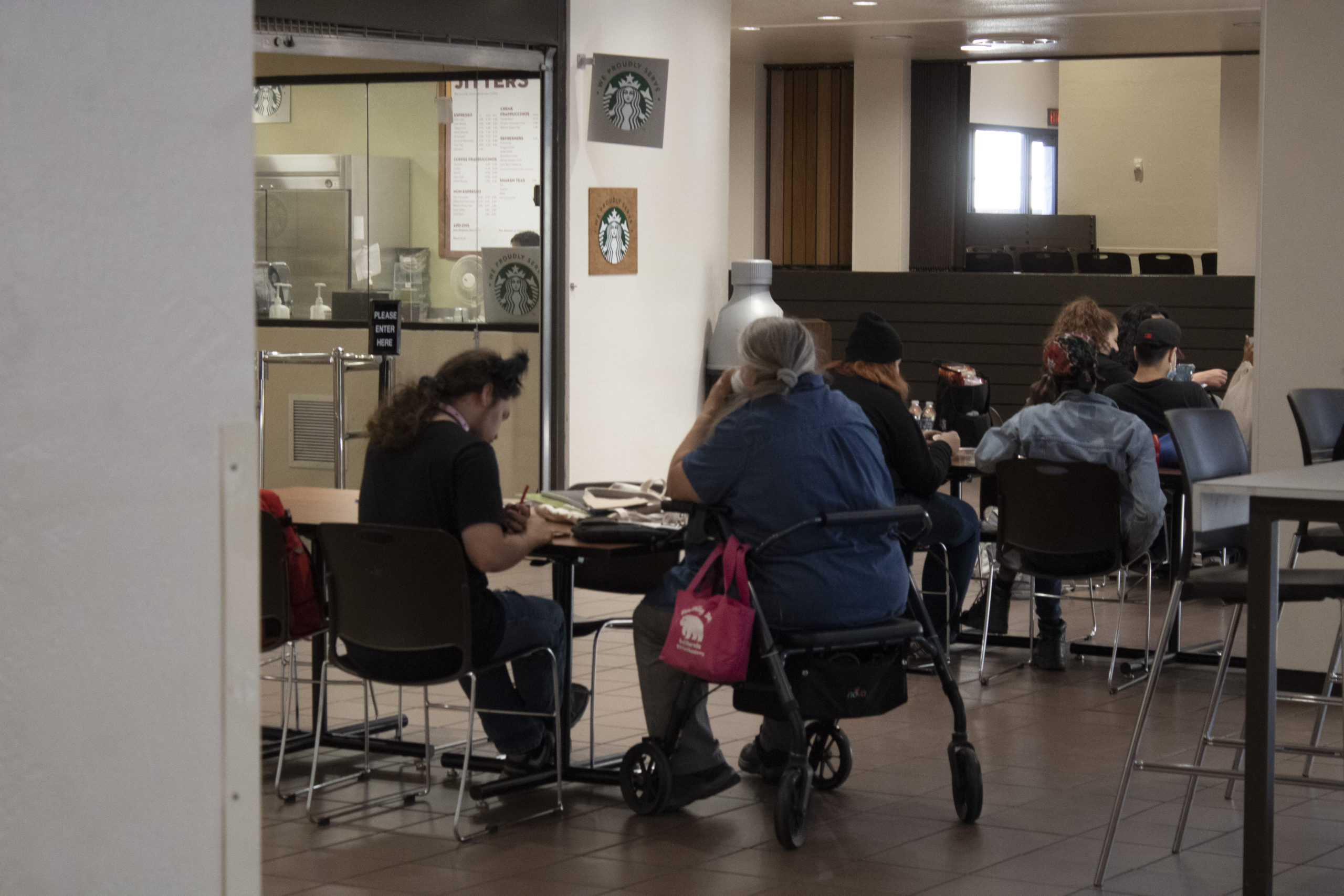 Students sit in Danner Hall. Photo by Christina Goodman