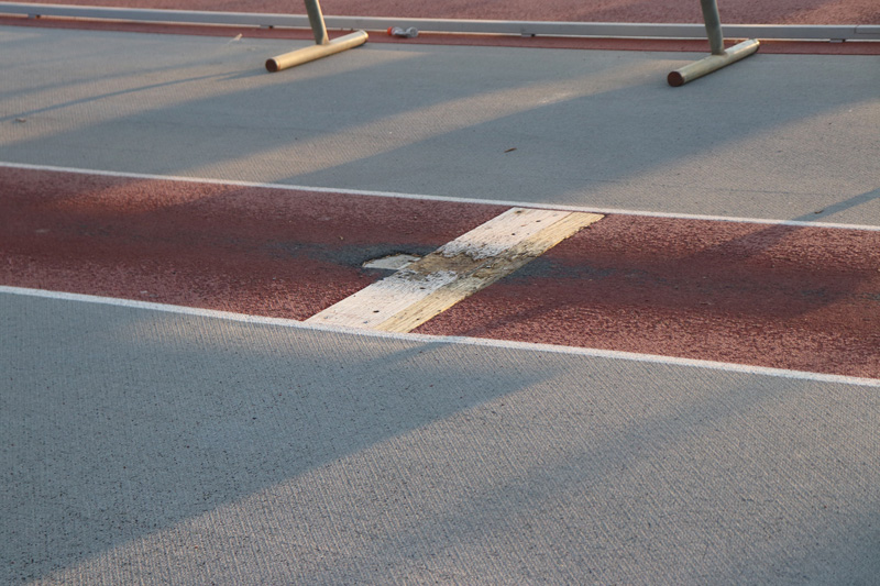 Damaged part of the Merv Smith Track Complex on Sept. 9