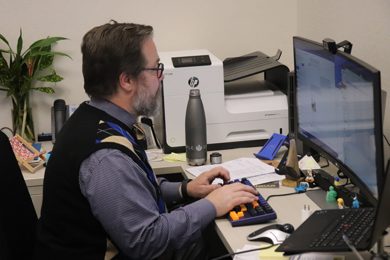 Dr. Charles “Kale” Braden in his office. PHOTO BY SAADIQ AFZAL