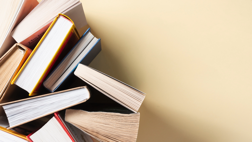 Books on table
