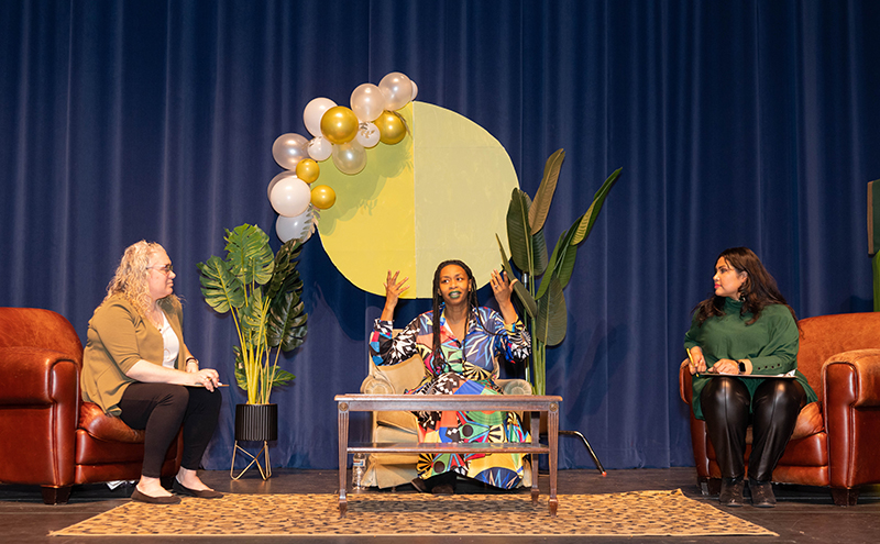 GloZell visited the Delta College campus as part of Women's History Month. PHOTO BY DUANE SANDERS