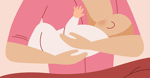 Decorative image of a mom breastfeeding.