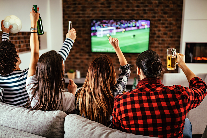 People watching a game.