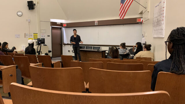 Kevin Kreider speaks at an event raising awareness about mental health on Nov. 15. PHOTO BY NADAR WILLIAMS