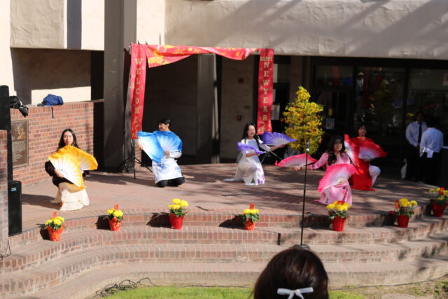 Member’s of the EPIC club dancing at Delta’s Lunar New Year celebration on Jan. 28. PHOTO BY LEVI GOERZEN