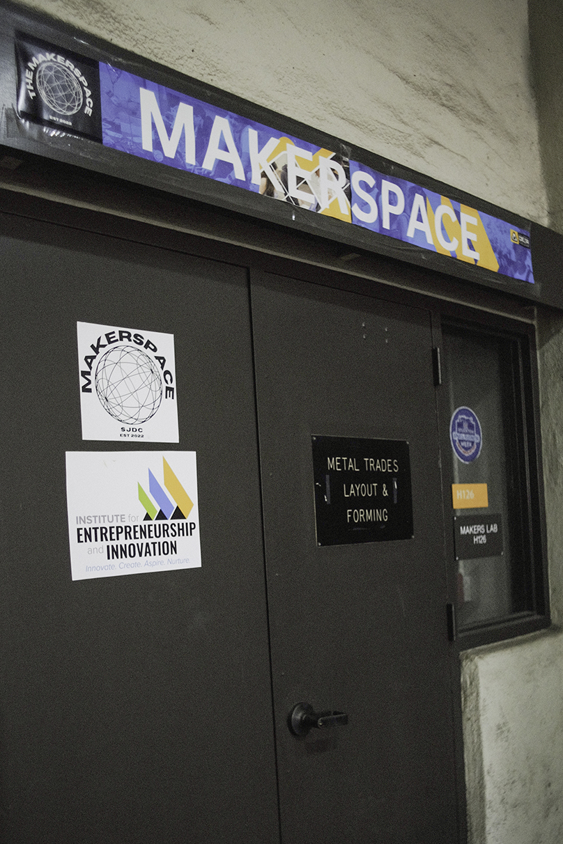 The door to the seldom-used maker space in the Holt building. PHOTO BY ELLIS GRIFFIN-JEWETT