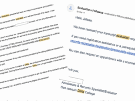 Correspondence from Delta College to Collegian Editor Jelissa King.