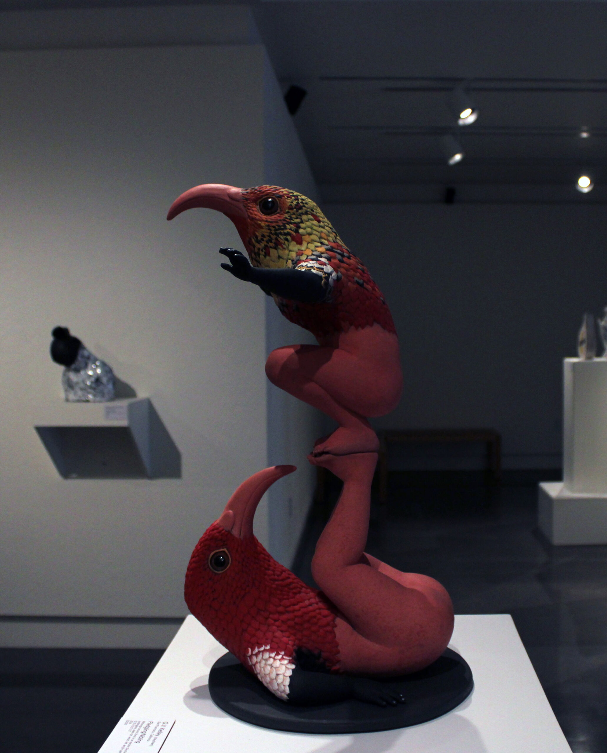 “Fledgling/Nibling” by G.V. Kelley in the L. H. Horton Jr. Art Gallery at San Joaquin Delta College on Sept. 11. PHOTO BY LEVI GOERZEN