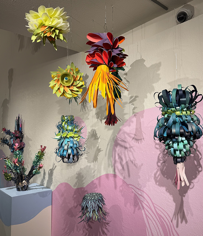 Upcycled Garden exhibit in L.H. Horton Art Gallery on Oct. 16. PHOTO BY ELIJAH WAITERS