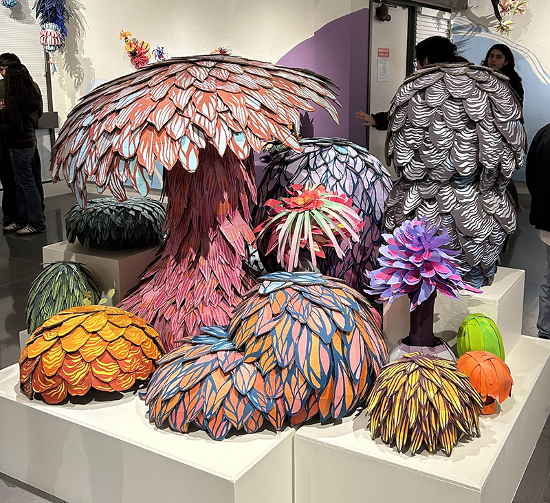Upcycled Garden exhibit in L.H. Horton Art Gallery on Oct. 16. PHOTO BY BELINDA SEIBEL