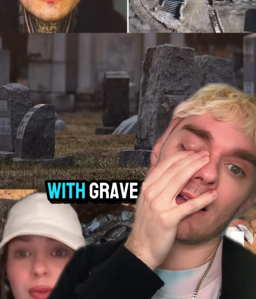 Waterparks lead singer Awsten Knight is dismayed by the connection to alleged grave robber Jonathan Gerlach. SCREENSHOT FROM TIKTOK