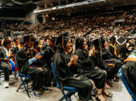 Delta College's 90th commencement ceremony in May 2025. Photo courtesy of Delta College Marketing and Communications.